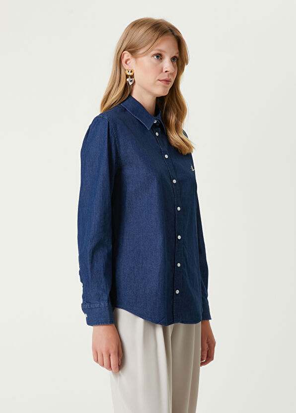 Beymen Club Koyu Mavi Denim Gömlek - 4
