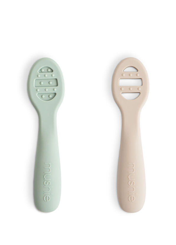 Mushie Cambridge Blue Shifting Sand Baby First Feeding Spoon Set - 1