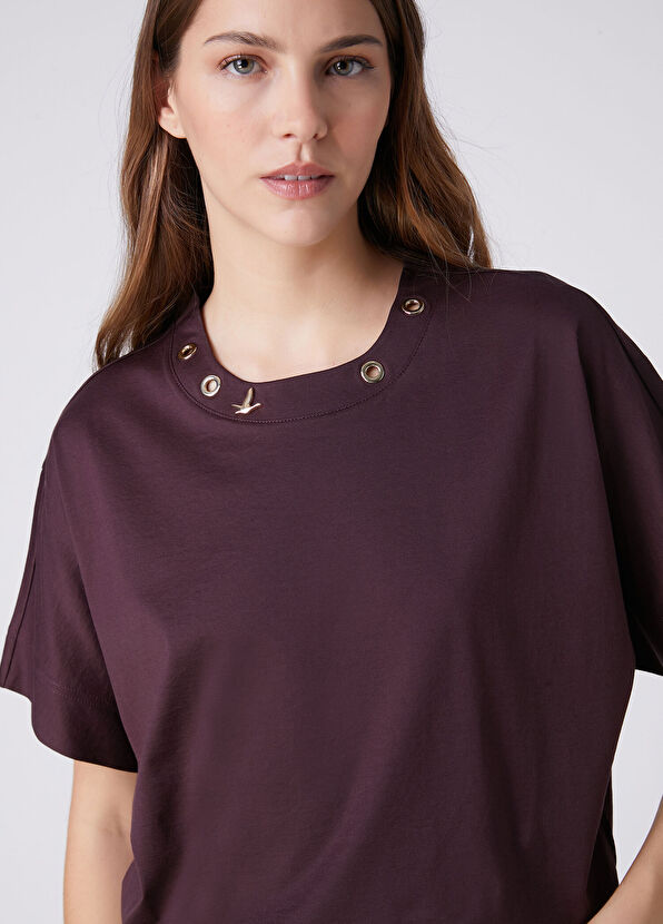 Beymen Club Mürdüm Kuşgözü Detaylı T-shirt - 2