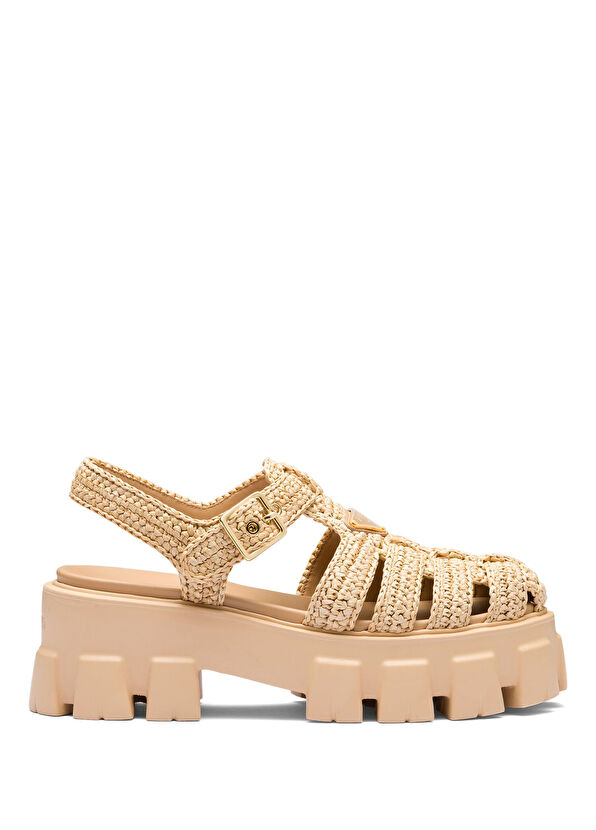 Prada Monolith Kroşe Kafes Model Sandalet - 1