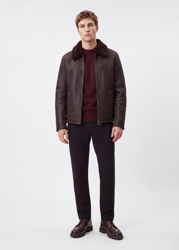 Beymen Club Koyu Kahverengi Shearling Yaka Deri Mont - 2