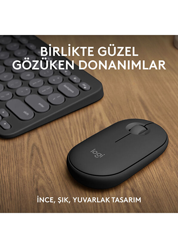 Logitech Pebble 2 Combo Çoklu Sessiz Grafit Kablosuz Türkçe Q Klavye Mouse Seti - 2