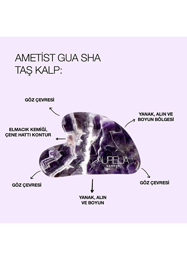 Aurelia Genève Ametyst Gua Sha Crystal Heart - 2