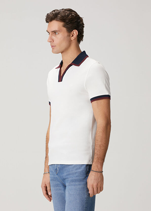 Beymen Club Slim Fit Beyaz Pike Polo T-shirt - 4