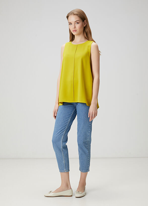 Beymen Club Yeşil Dökümlü Krep Bluz - 2