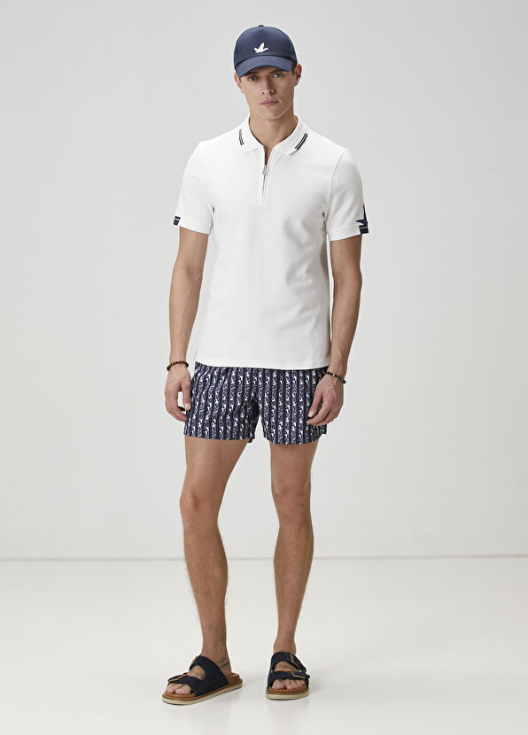 Beymen Club Navy Blue Logo Printeded Swimsuit - 1