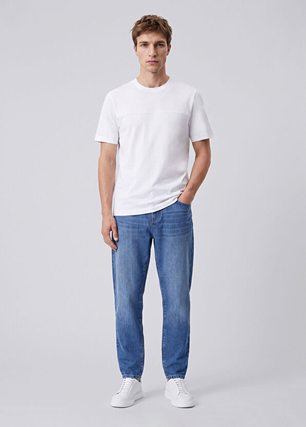 Beymen Club Relax Fit Off White Rib Detailed T-Shirt - 3