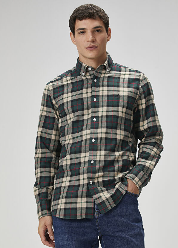 Beymen Club Comfort Fit Yeşil Ekose Desenli Gömlek - 2