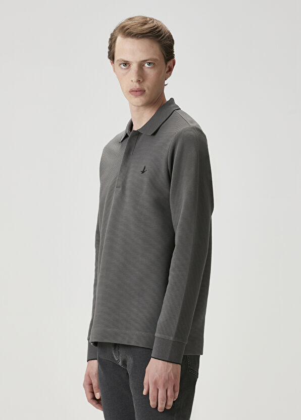 Beymen Club Comfort Fit Antrasit Polo Sweatshirt - 4