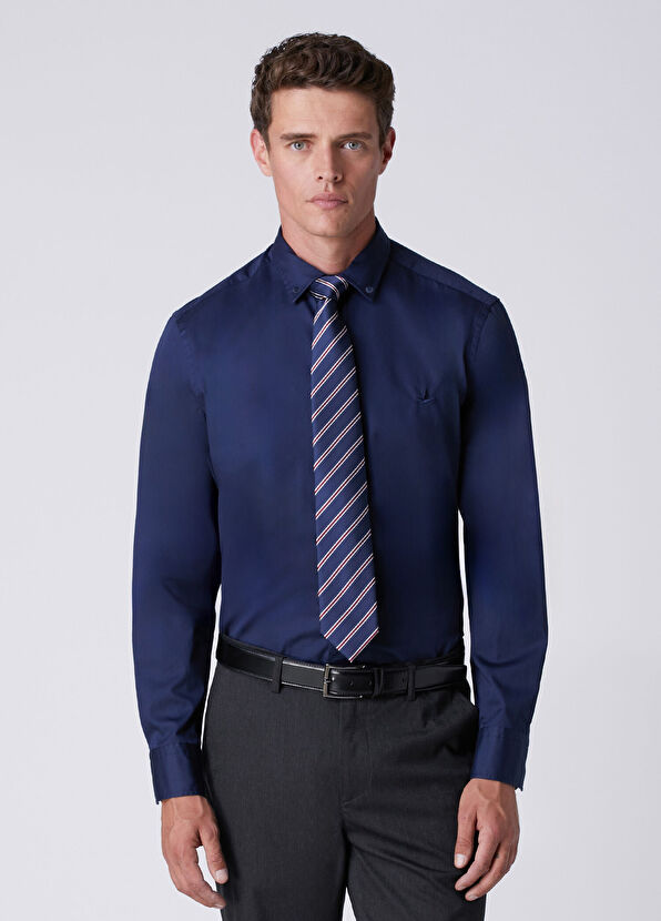 Beymen Club Comfort Fit Lacivert Poplin Gömlek - 2