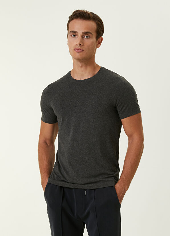 Beymen Club Anthracite Melange Basic T-shirt - 1