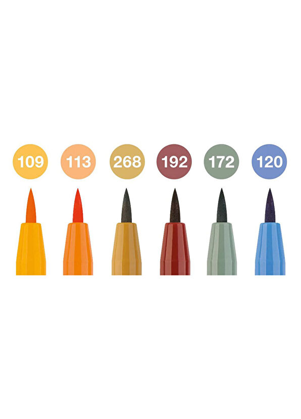 Faber Castell Pitt Artist Pen Fırça Uçlu 6'lı Sonbahar Temalı Profesyonel Çizim Kalem Seti - 3