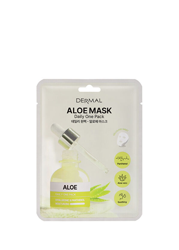 Dermal Aloe Mask Kuru ve Yorgun Ciltler İçin Nemlendirici ve Canlandırıcı Aloe Kore Maskesi 23 gr - 1