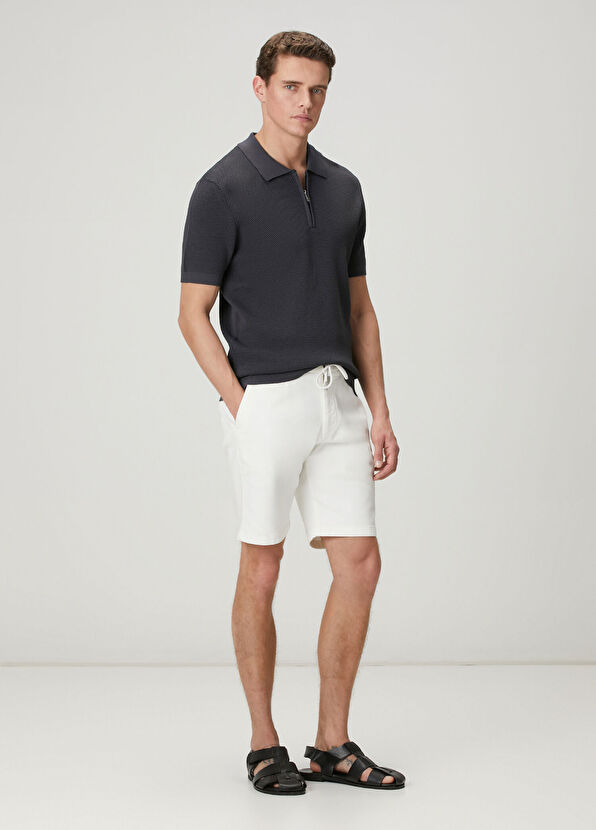 Beymen Club Anthracite Polo Honeycomb Textured Sweater - 3