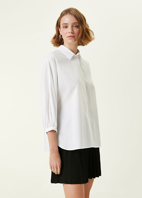 Beymen Club White Balloon Sleeve Shirt - 4