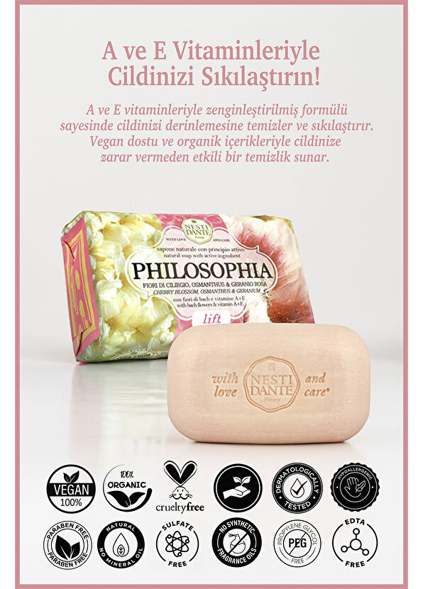Nesti Dante Philosophia Lift Firming Purifying A E Vitamins Vegan Care Soap Bar 250 g - 2