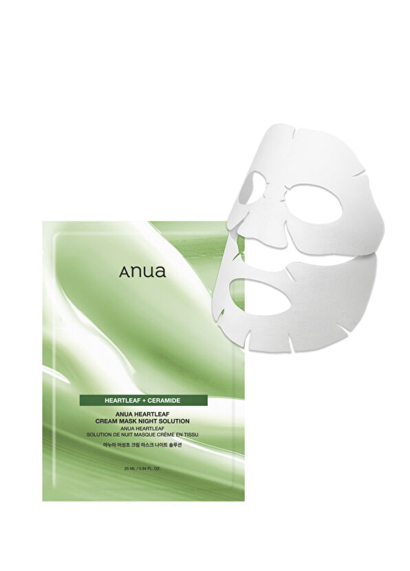 Anua Heartleaf Cream Sheet Mask Night Solution Bariyer Koruyucu Nemlendirici Kremsi Kağıt Maske 25ml - 1