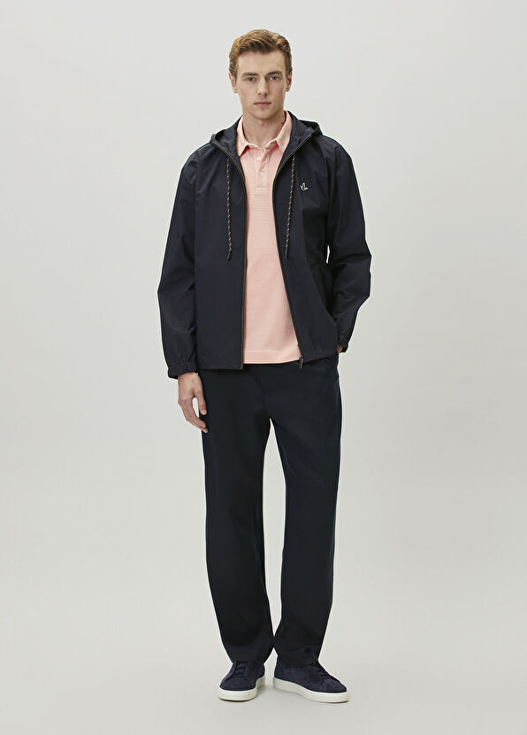 Beymen Club Lacivert Kapüşonlu Deri Biyeli Mont - 3