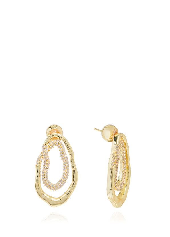 Beymen Club İçi Zirkon Taşlı Kadın Amorf Küpe - 2