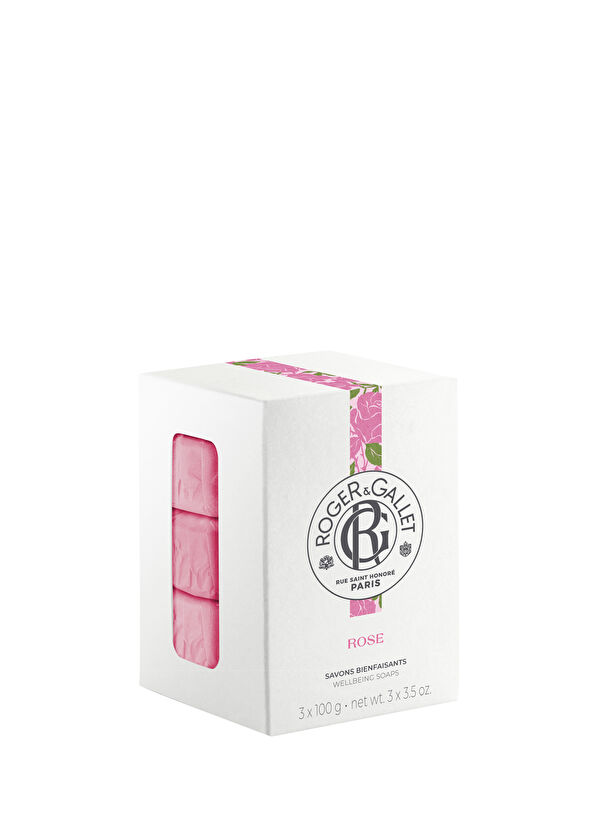 Roger&Gallet Rose Bitkisel Gül Özü Kalıcı Doğal Koku 3'lü Katı Sabun 3 x 100 gr - 1
