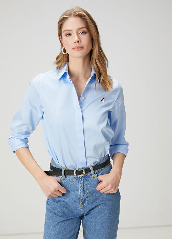 Beymen Club Blue Basic Poplin Shirt - 1