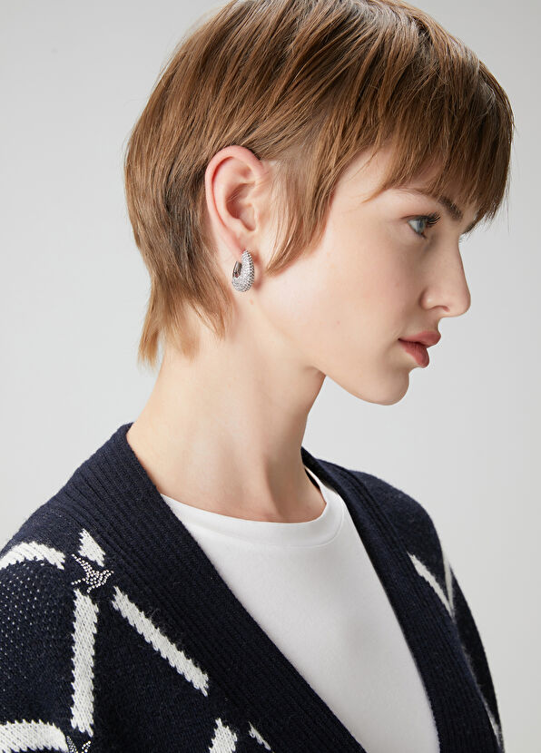 Beymen Club Women's Oval Earrings With Stones - 1