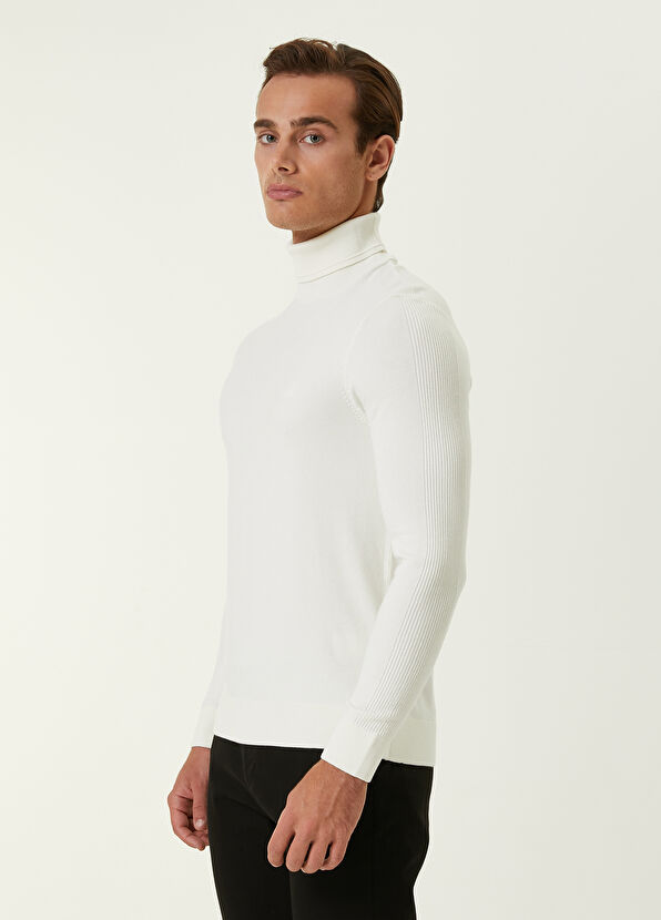 Beymen Club Ecru Turtleneck Basic Sweater - 3