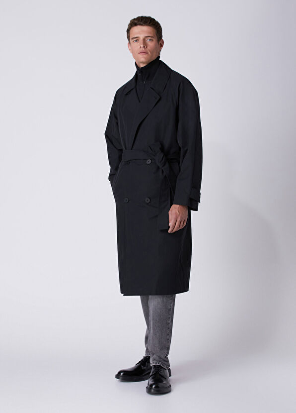 Beymen Club Black Detachable Vest Double-Breasted Top Coat - 4