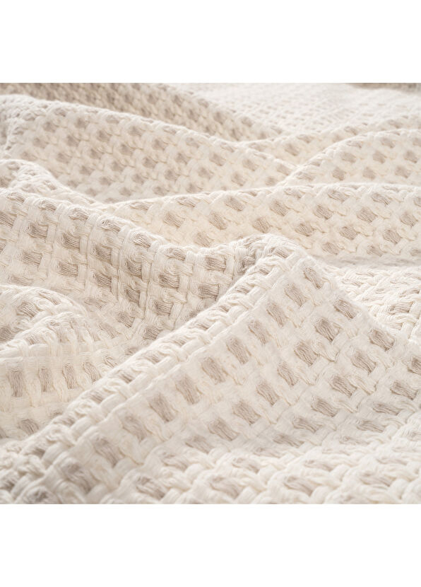 Zsa Zsa Zsu Costa Natural 100% Cotton Edge Embroidered Double Piqué 200 x 220 cm - 3