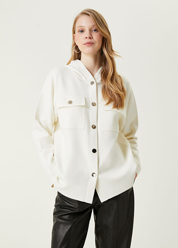 Beymen Club Ekru Kapüşonlu Hırka - 1