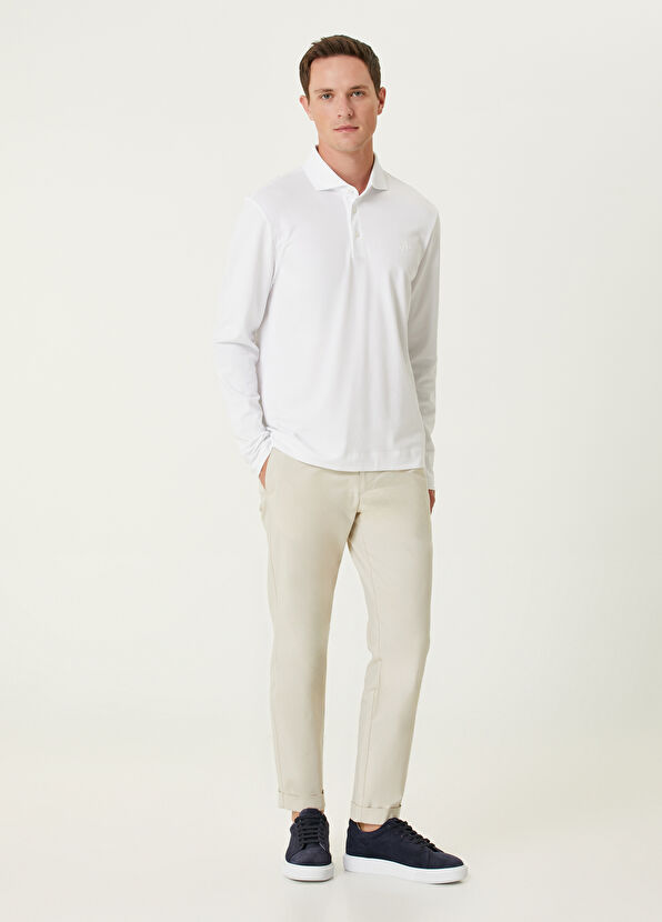 Comfort Fit Beyaz Polo Sweatshirt Beymen Club Comfort Fit Beyaz Polo Sweatshirt - 3