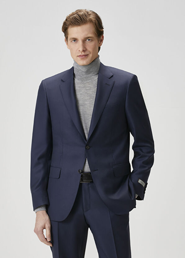 Koyu Lacivert Yün Takım Elbise - Görsel 3