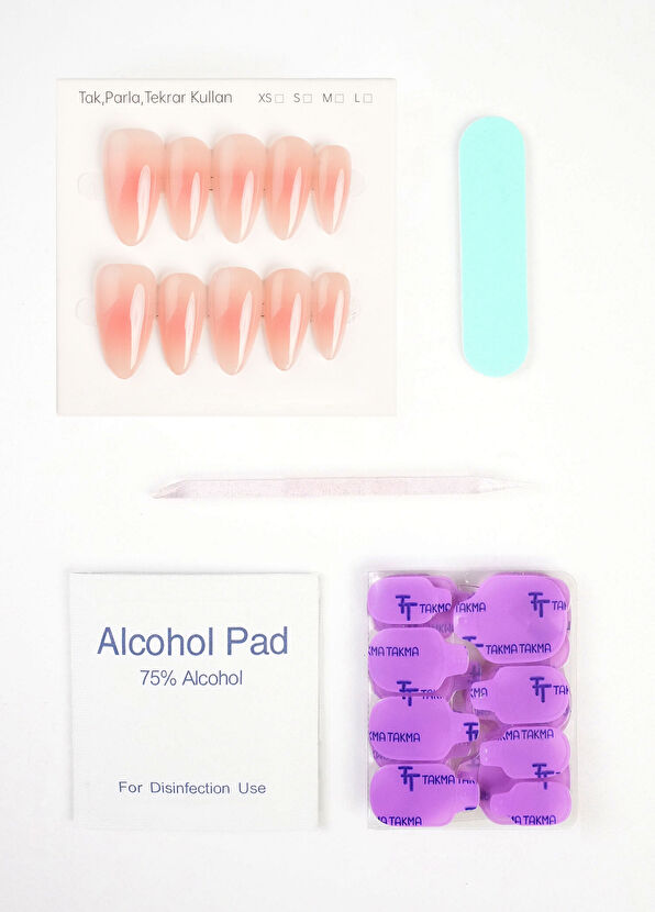 Don't Wear Don't Wear Pink Long Almond 10-Piece Prosthetic Artificial Nail KUBD1772 - 4