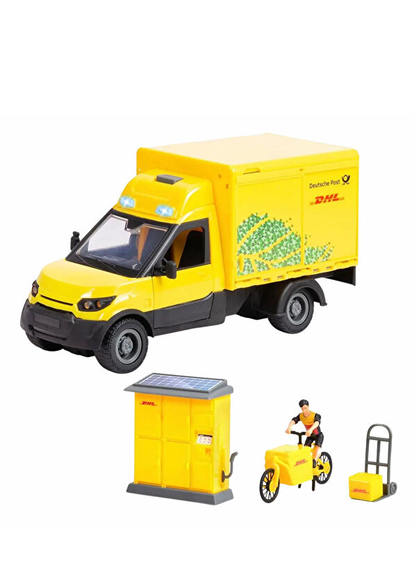 Dickie DHL Freight Delivery Vehicle Toy Set - 4