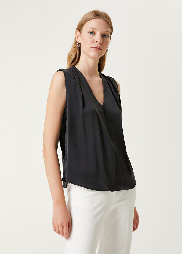 Beymen Club Black Silk Blouse - 4