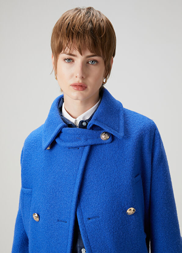 Beymen Club Mavi Crop Yün Ceket - 4