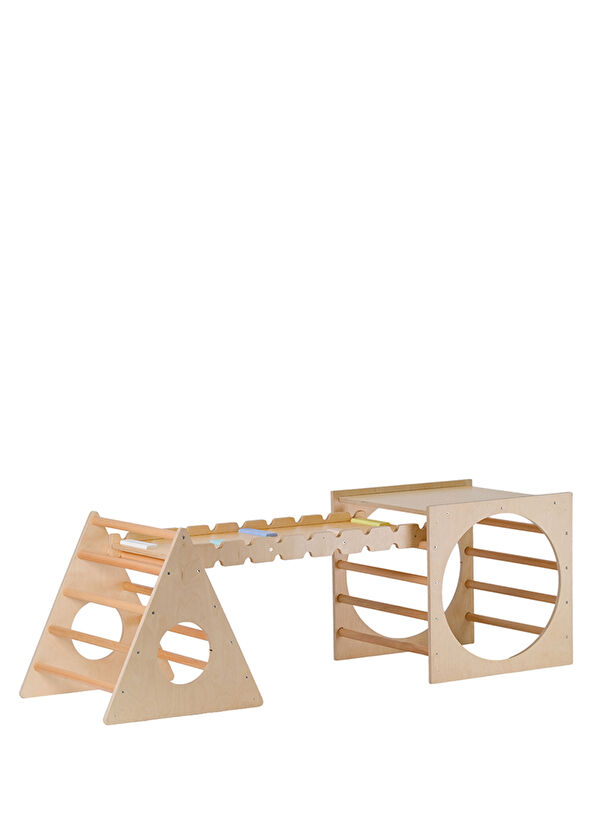 Orfis Kids Montessori Ahşap Çocuk Pikler Karesi Üçgen ve Rampa Üçlü Set - 2