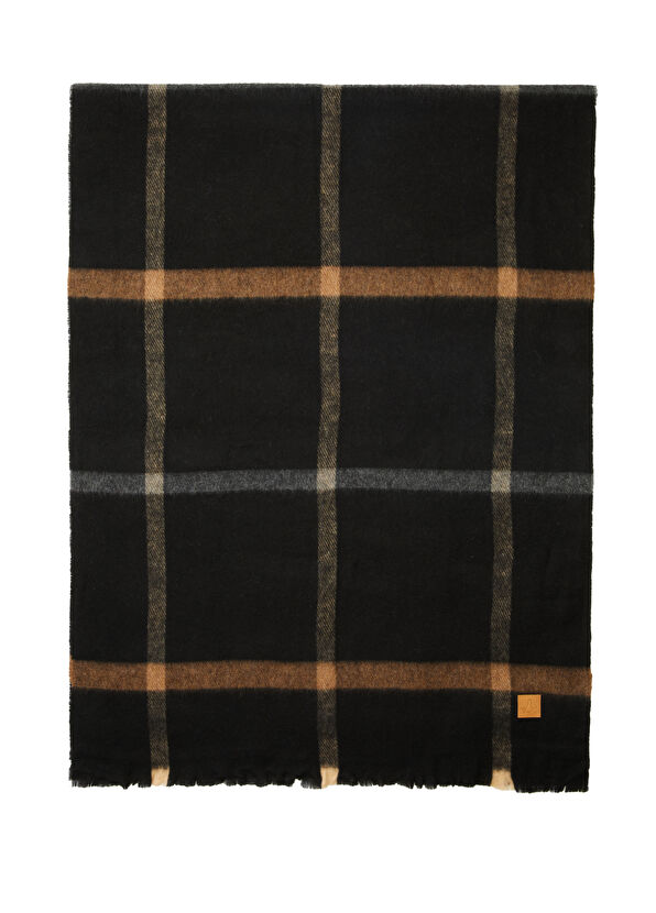 Beymen Club Beige Black Checkered Women's Scarf - 1