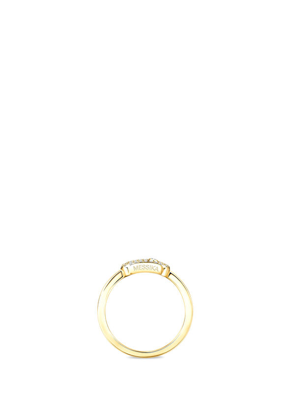 Move Uno Half Pave Kadın Altın Yüzük - Görsel 5