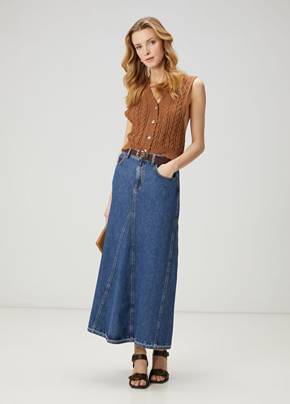 Beymen Club Kahverengi Saç Örgü Yelek - 3