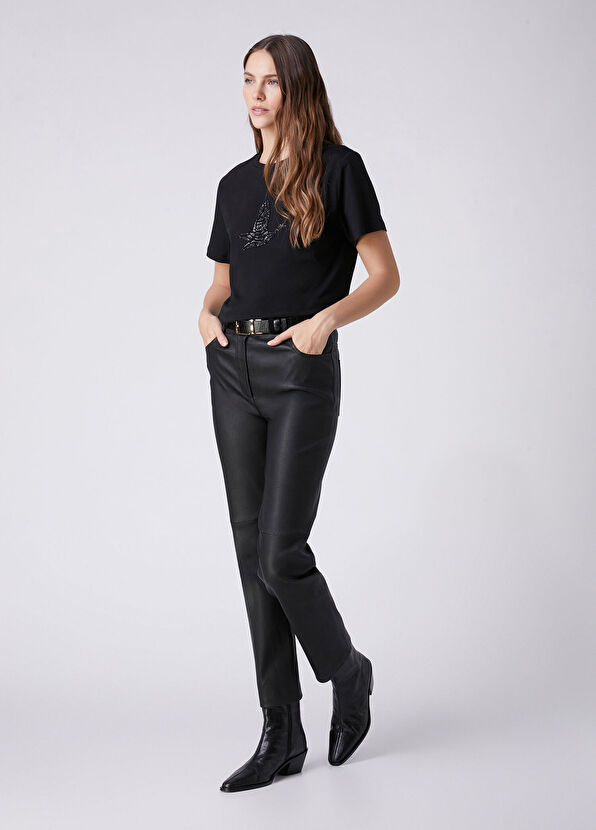 Beymen Club Siyah Hotfix Logolu T-shirt - 3