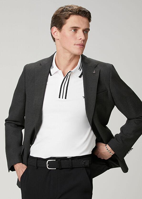 Beymen Club Beyaz Comfort Fit Patı Ve Kol Ucu Çizgili Polo T-s - 2