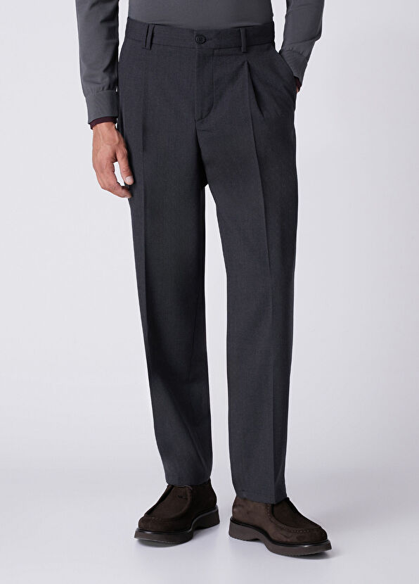 Beymen Club Relax Fit Anthracite Pleated Trousers - 2
