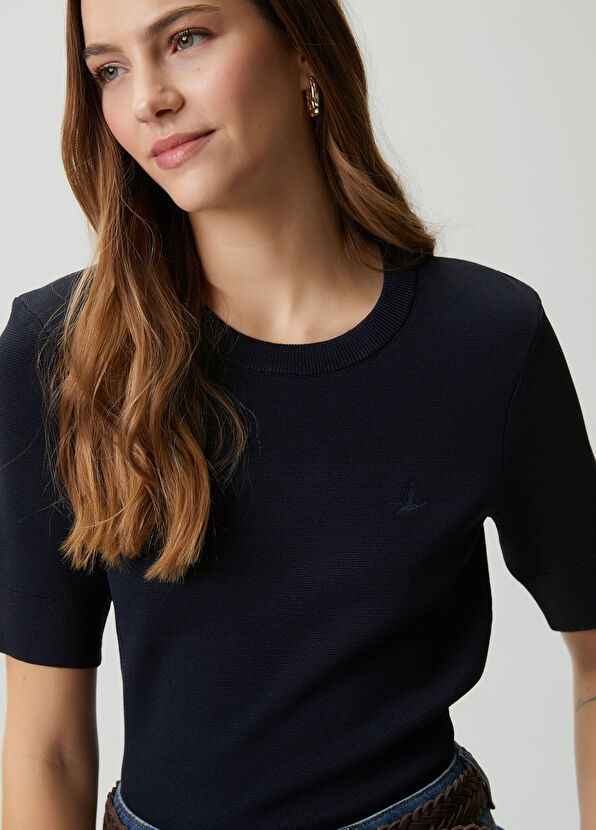 Beymen Club Navy Blue Piqué Textured Sweater - 2