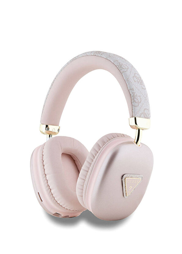 Guess Triangle Desenli Bluetooth 5.3 Pembe Kulak Üstü Kulaklık - 1