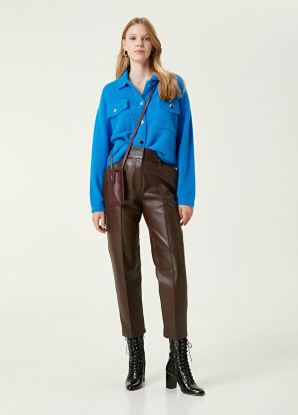 Beymen Club Mavi Gömlek Formlu Tüylü Hırka - 2