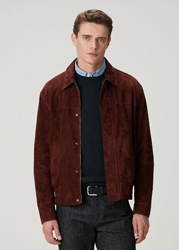 Beymen Club Burgundy Double-Sided Suede Jacket - 1