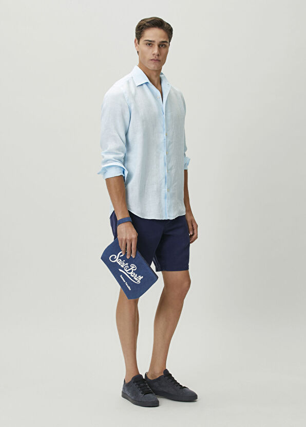 MC2 (Saint Barth) Raphael Blue Linen Shirt - 2