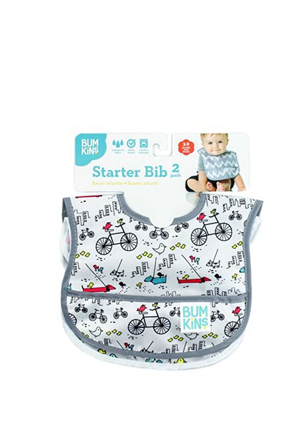 Bumkins Bird Park & Urban Bird Unisex Bebek 2'li Başlangıç Mama Önlüğü - 2