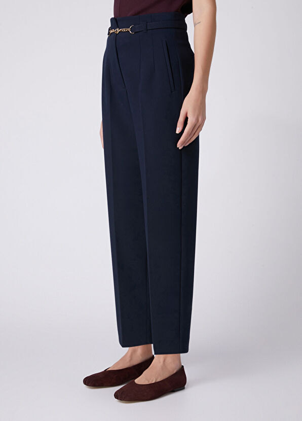 Beymen Club Navy Logo Belted Carrot Pants - 3